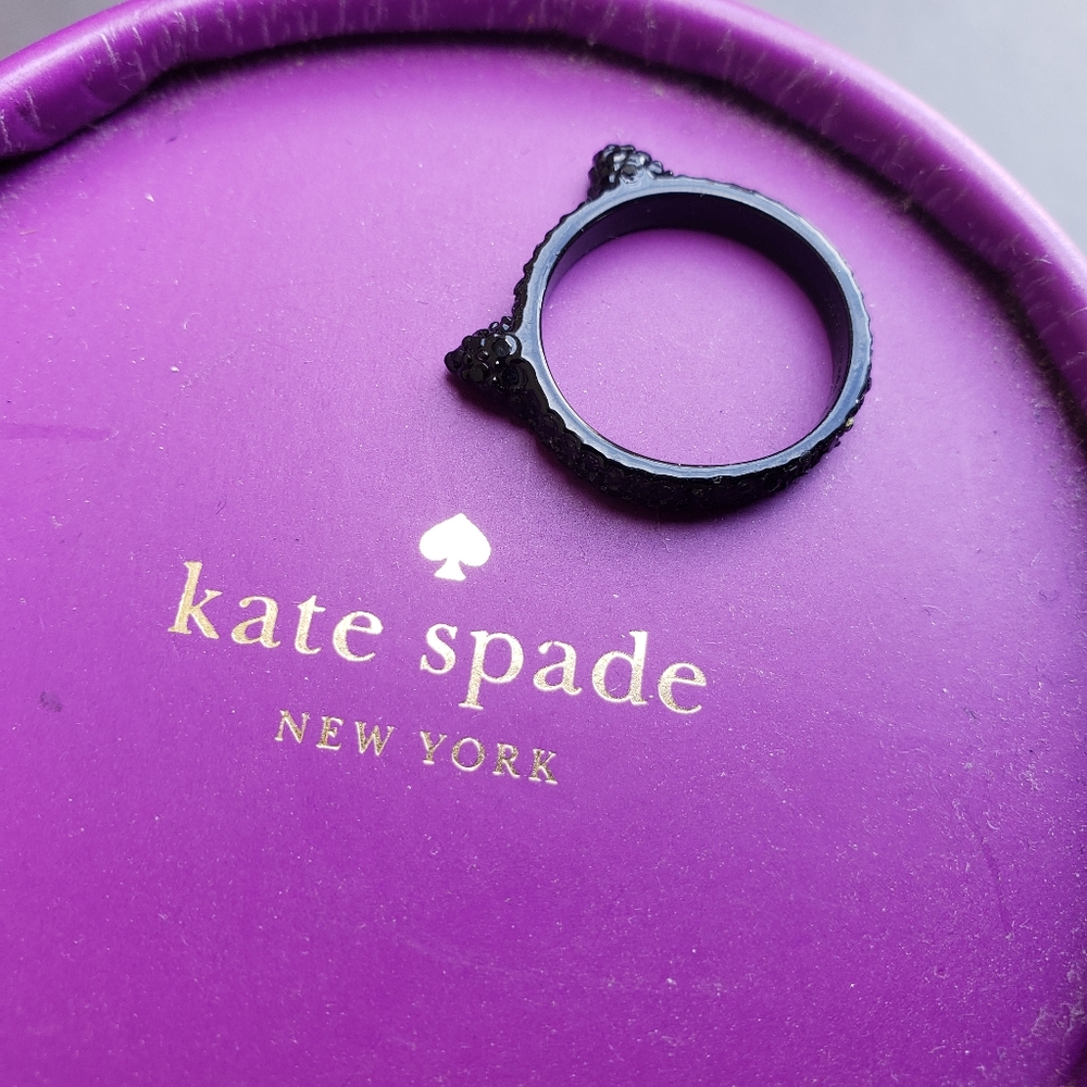 Kate Spade Jazz Things Up Pave Cat Ears Ring Sz 7